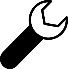 Repair Spanner Line Art Illustration Svg, Free Vectors File